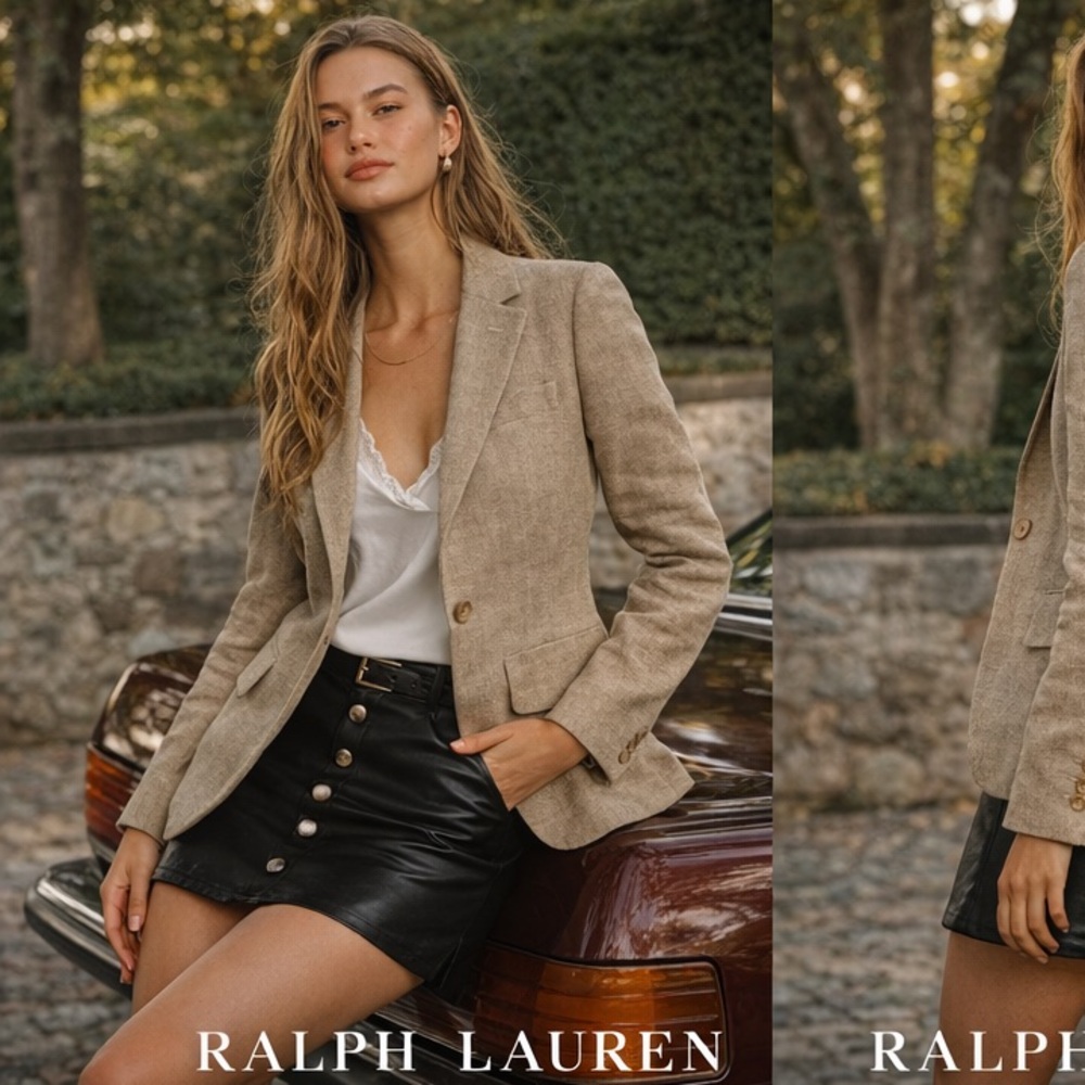 Ralph Lauren Collection - Ralph Lauren Purple Label Tan Blazer
